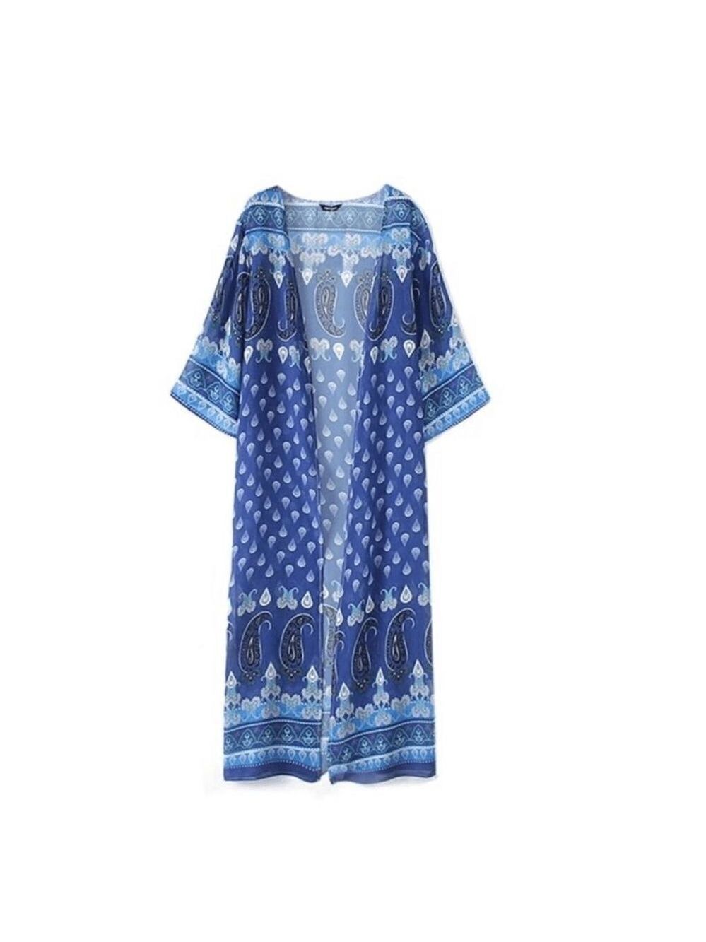 Chiffon Beach Kimono Cardigan Floral Print size L